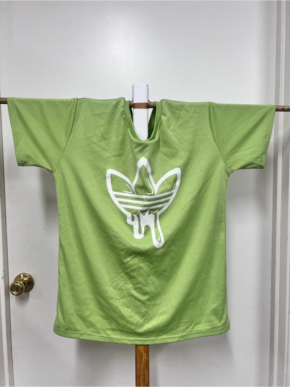 adidas Lime Green Dripping Trefoil Tee